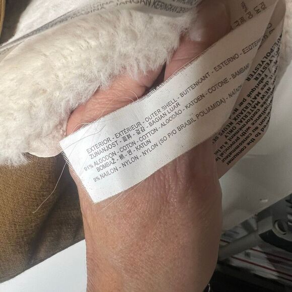 Zara Trafaluc Outerwear Brown Green Cozy Lined Jacket Sz M Poly/Nylon Shell - Picture 13 of 14